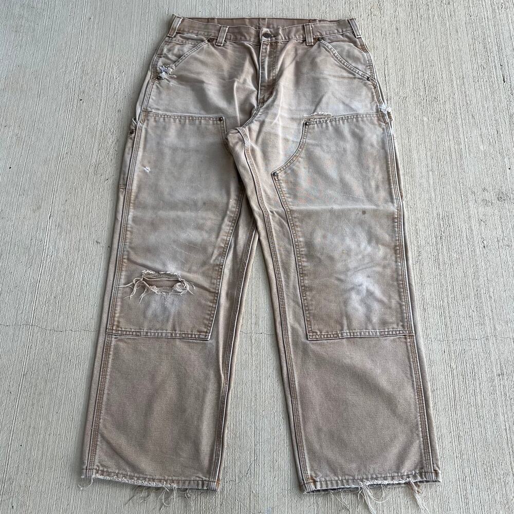 Carhartt B136 BRN faded brown double knee work wear carpenter pants